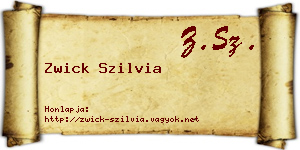 Zwick Szilvia névjegykártya