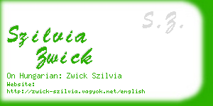 szilvia zwick business card